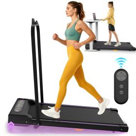 Under Desk Treadmill, Walking Pad, 2 in 1 Portable Treadmill with Handle Remote Control LED Display, Walking Jogging Machine for Home Office Use