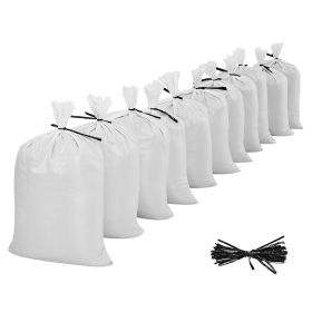 Empty Sandbags, 500 Packs 16 x 26 in, Heavy Duty Sand Bags Sacks with Ties, 50lb Capacity Woven Polypropylene Sandbags