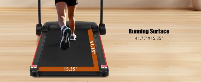 Treadmills for Home, 2.5HP Quiet Folding Treadmill with Heart Rate Sensor, 300lbs Weight Capacity, 7.5MPH