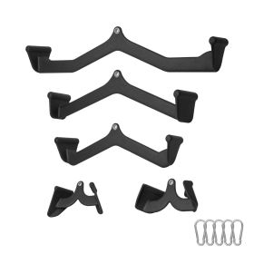 LAT Pulldown Attachments, Cable Machine Rowing T-bar V-bar 5 Set, Tricep Pull Down Bar, Back Strength Training Rubber Coated Handle Grip