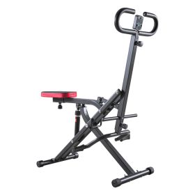 Squat Machine, Deep Squat Rowing Machine for Home, Easy Setup & Foldable Exercise Equipment, Glute Trainer Machine with 12-Gear Adjustable Resist