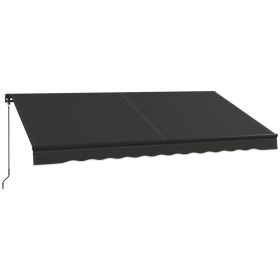 12 x 10 Retractable Awning, 280gsm UV Resistant Sunshade Shelter for Deck, Balcony, Yard, Dark Gray (Option: Dark Gray-1750x315x195 mm)