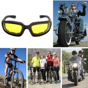 Motorcycle Riding Glasses Wind Resistant Bike Goggles UV Protection Resistant Padded Comfortable Outdoor Sport Goggles (Option: Yellow)
