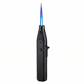 Outdoor Windproof Lighter, Torch Lighter, Blue Flame Lighter With Safety Lock, Suitable For Candles, Barbecue, Stove Walls, Camping Gifts  Exclud (Option: Default)