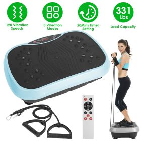 Home Use Vibration Exercise Platform for Lymphatic Drainage & Muscle Pain Relief, High Efficient Fat Burning Vibration Machine for Beginner & Adv (Color: Blue)
