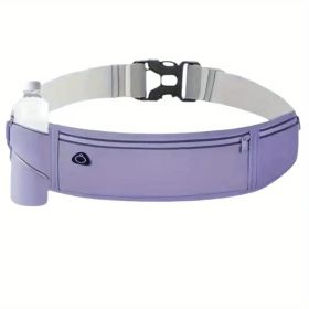 Breathable Invisible Running Waist Pack - Nylon with Lock Closure, Reflective Strips & Multiple Pockets for Hiking, Dog Walking (Color: Grey)