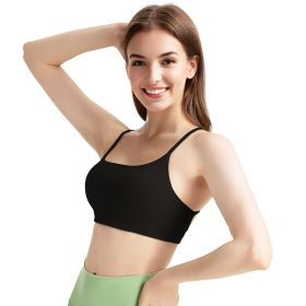 1Pc/3Pcs Women Cross Back Sport Bras Padded Strappy Crop Open Back Low Impact Bras Sexy Fitness Tank Tops (Color: 2PcWhite+1PcBlack, size: XL)