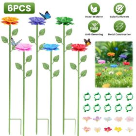 Outdoor Pollinator Water Stakes, Flower Design Bee Butterfly Waterer, Weather Resistant Anti-Drowning Basin For Yard Garden Landscape (Option: Aspic)