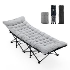 Foldable Camping Bed With Mattress, Sturdy And Durable Folding Bed (Option: Grey)
